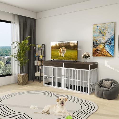 Brown Wooden Dog Crate Furniture W227