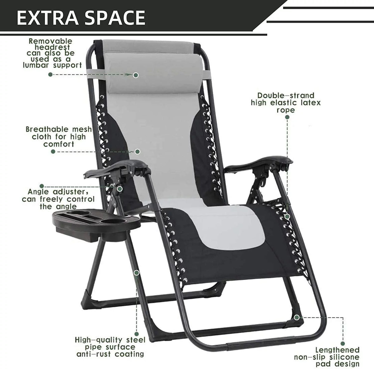 Oversized Zero Gravity Chair with Cup Holder M118142