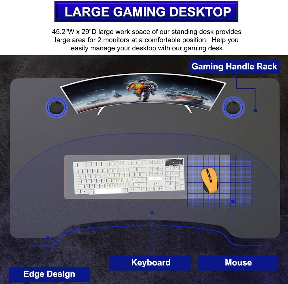 Gaming Desk 45 W x 29 D Computer Desk with Cup Holder Headphone Hook W416632