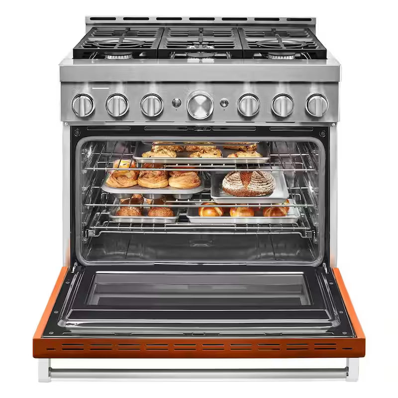5.1 cu. ft. Smart Gas Range with Self-Cleaning and True Convection in Scorched Orange K31092