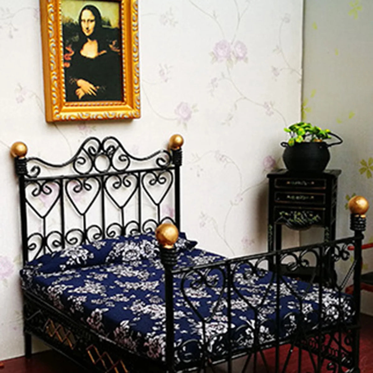 Metal Mini Double Bed Dollhouse Bed B88244