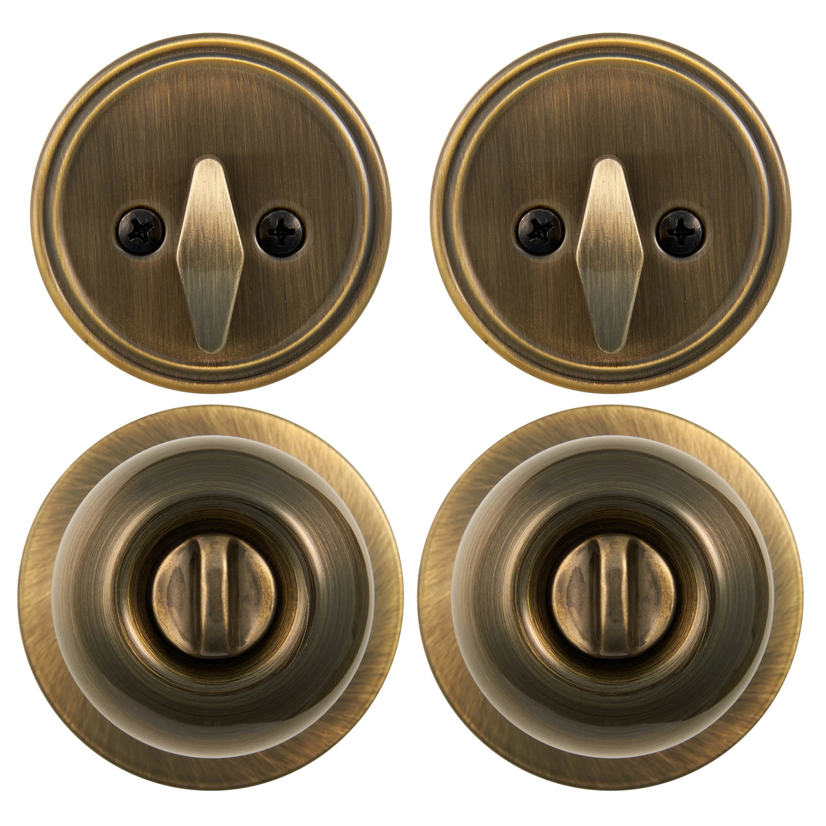 Keyed Entry Ball Doorknob and Deadbolt Combo in Oil-Rubbed Bronze, Twin Pack J73758