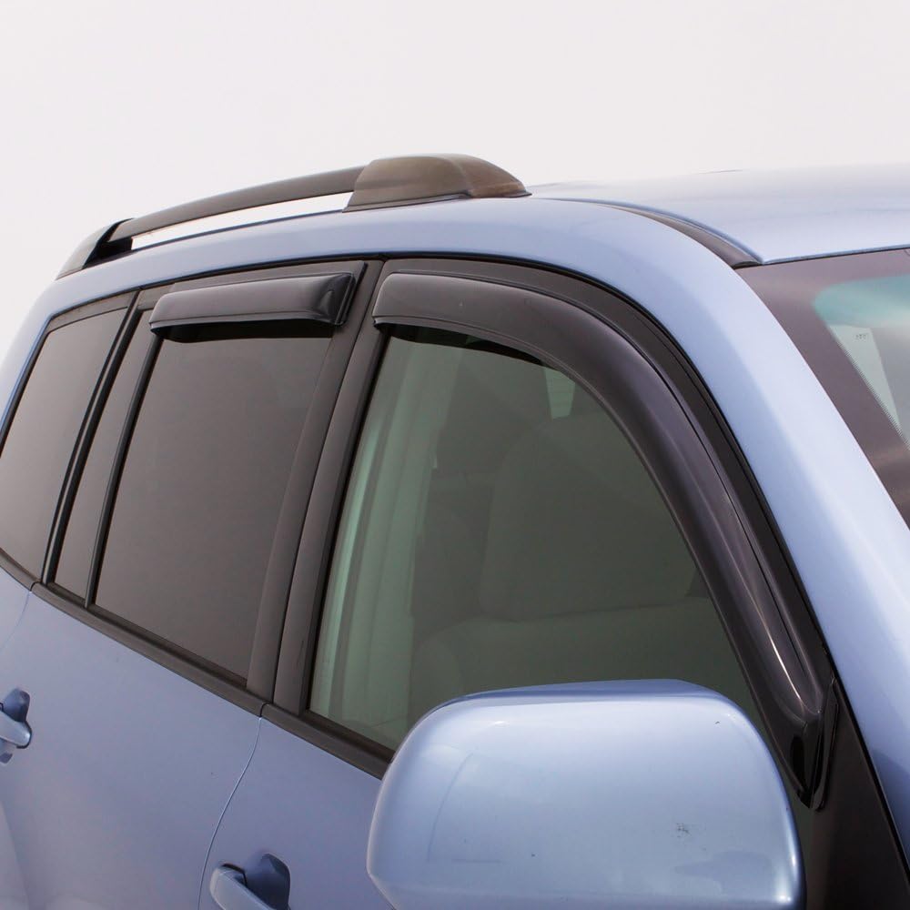 Dark Smoke 4-Piece Side Window Deflector for Ford F-150 Crew Cab D750151