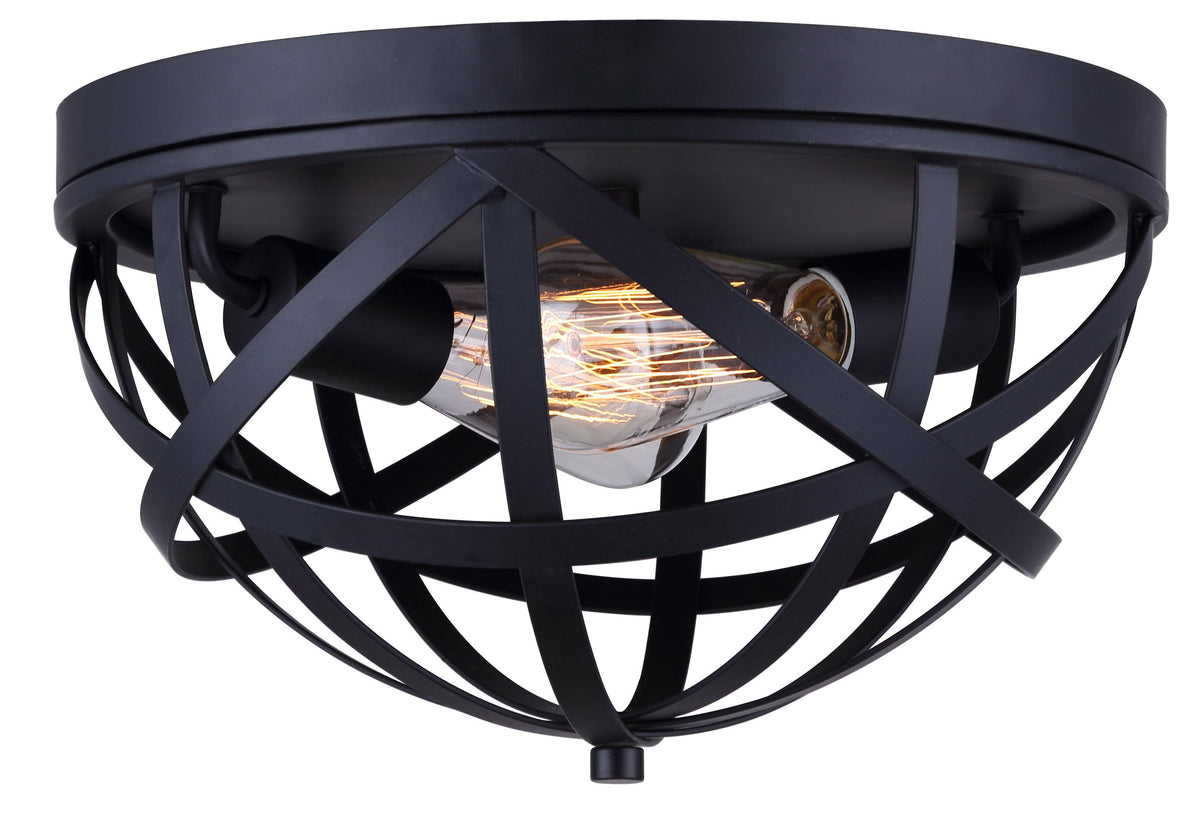 2 Light Flush Mount Black C955