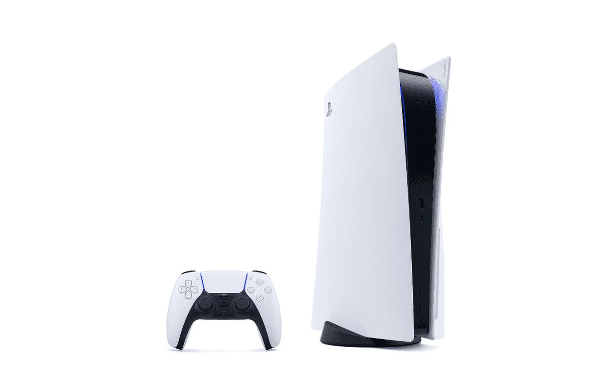 White PlayStation 5 Disc Edition Console with Two Controllers U4109