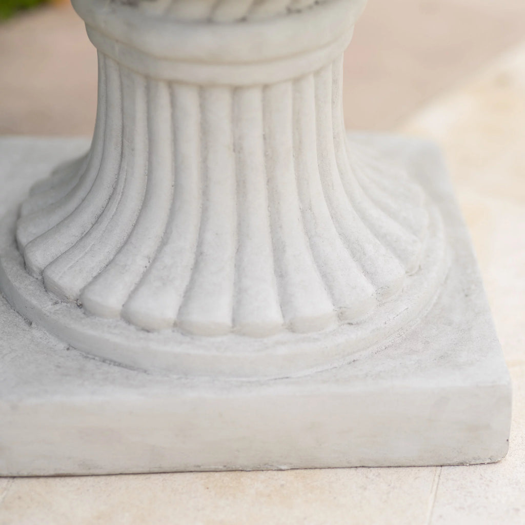 Antique White Concrete Urn Planter L393