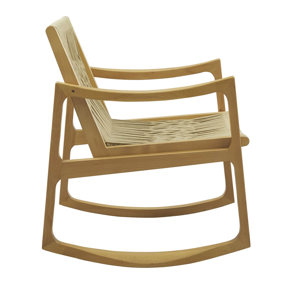 Natural Woven Rope Beechwood Rocking Chair N25235