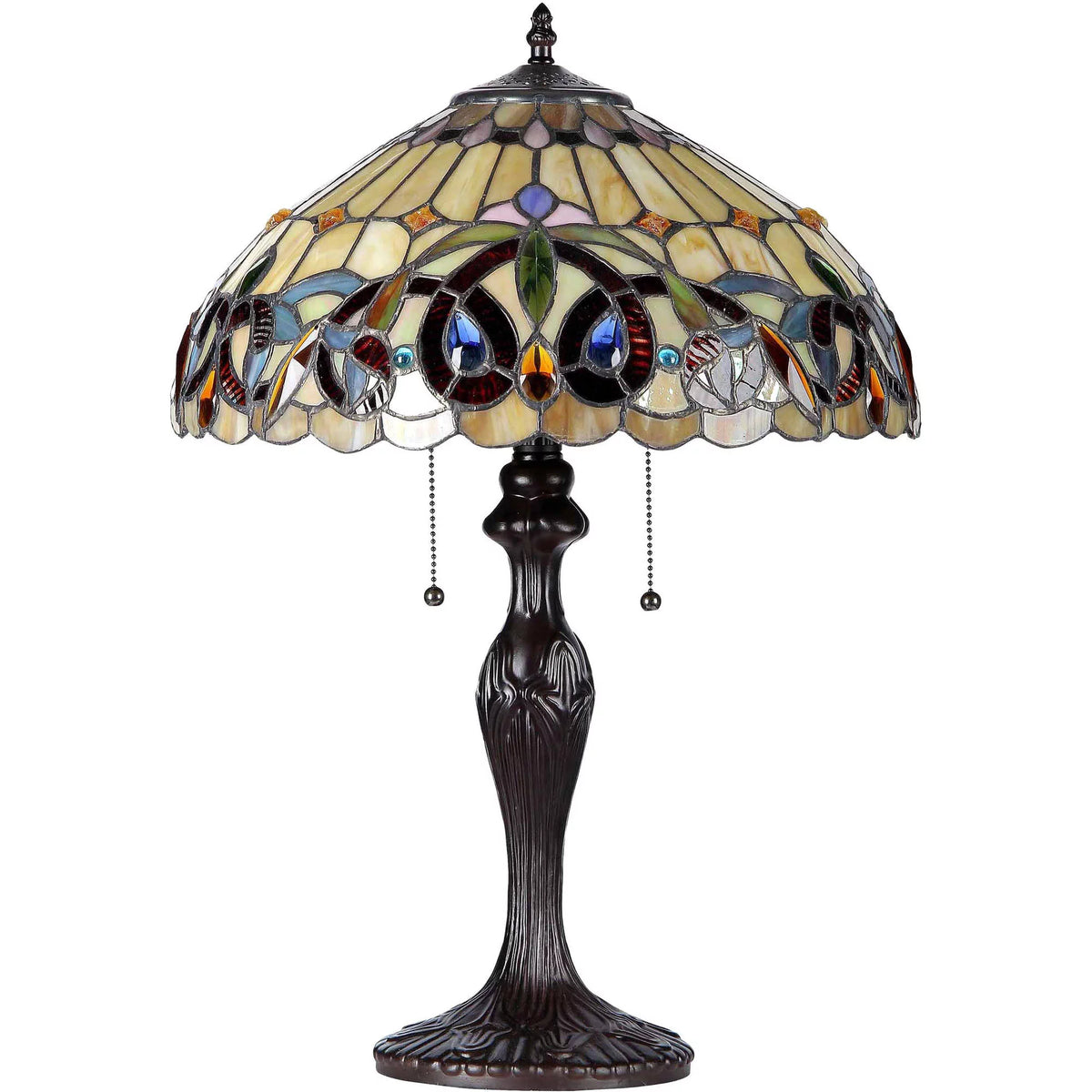 2-Light Victorian Table Lamp with 16" Shade I313