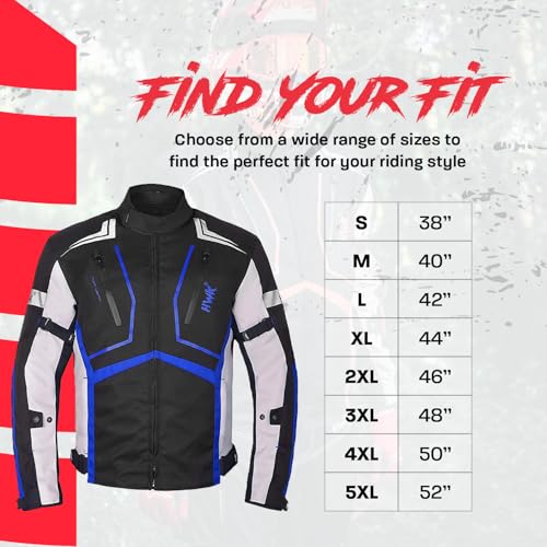 Motorcycle Jacket with Cordura Fabric and Armor Foam Padding Red 2X-Large M87182