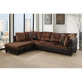 Chocolate Microfiber Corner Sectional Sofa with Storage Ottoman U190