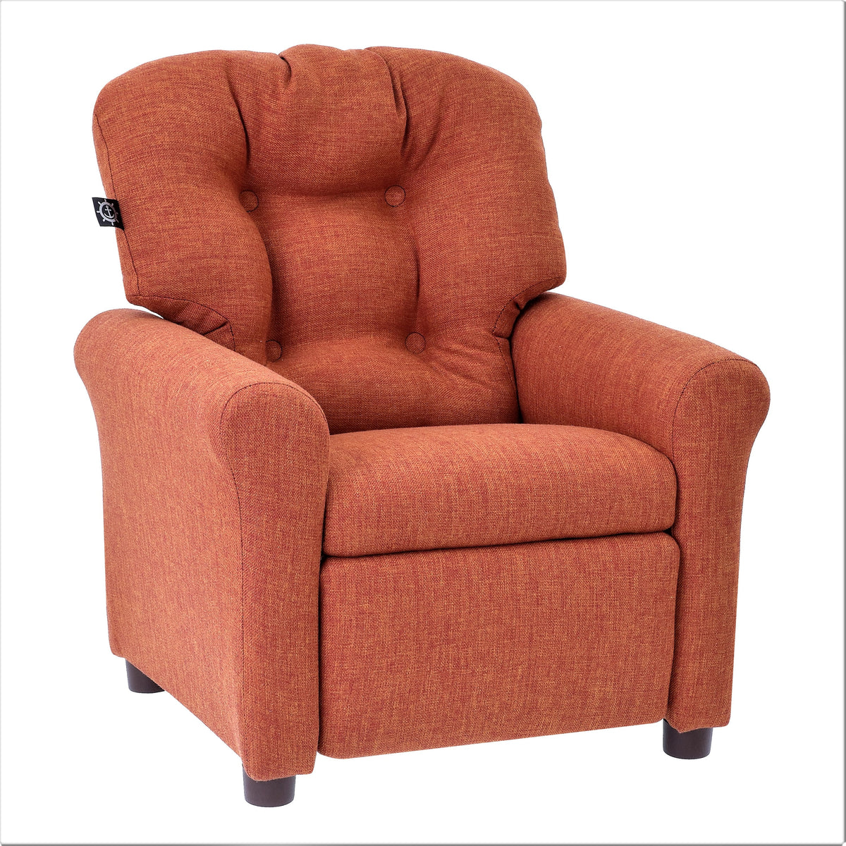 Kids Recliner Chair Polyester Linen Retro Orange E90821