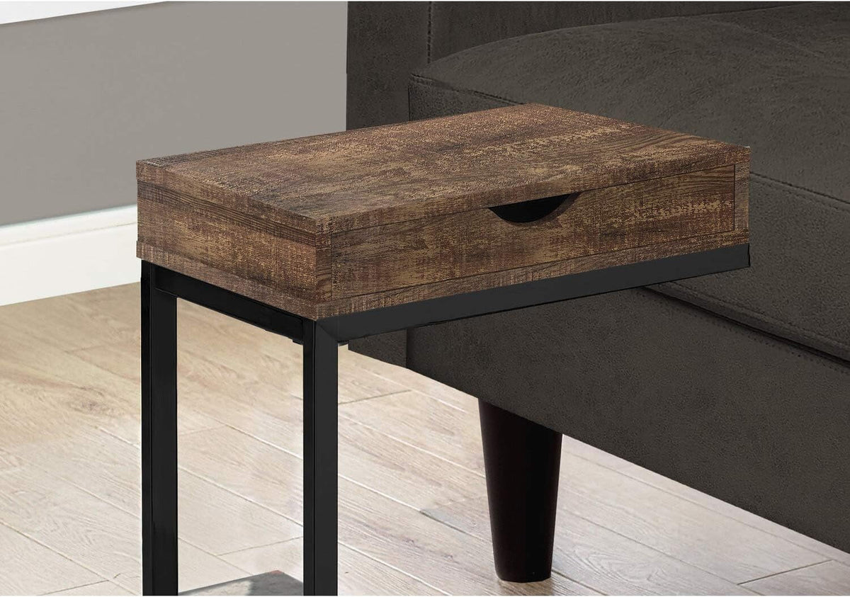 Brown Wood-Look Drawer Accent Table F443