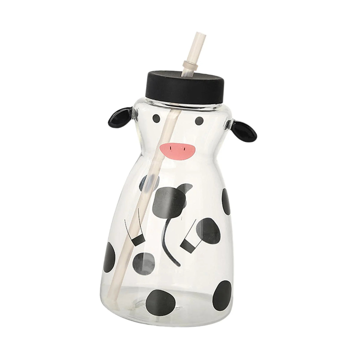 625ml High Borosilicate Glass Tumbler Cup with Lid Straw J61373