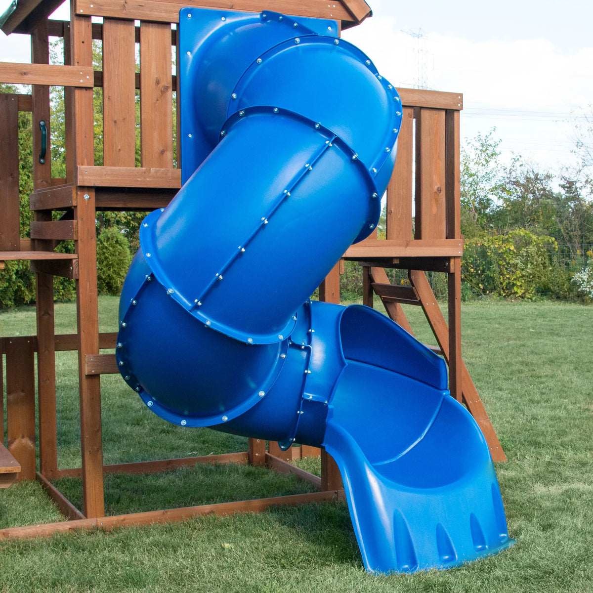 Blue Plastic Turbo Tube Slide for Backyard Swing Sets A790