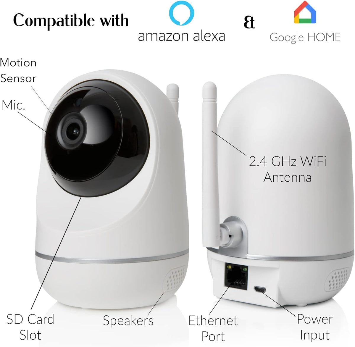 Wi-Fi Camera Pan Tilt Zoom with Audio & Video Recording, Pack of 2 I267440