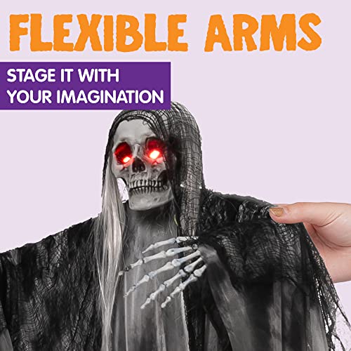 Hanging Grim Reaper Halloween Decoration with Glowing Eyes and Sound Z8807