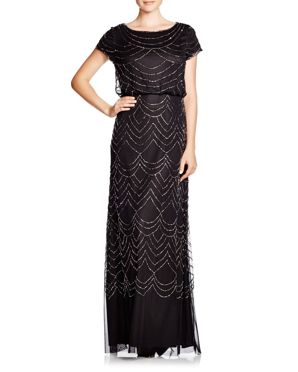 Beaded Blouson Gown I159