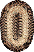 Oval Charcoal Braided Rug W328