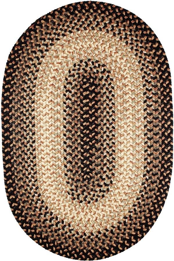 Oval Charcoal Braided Rug W328