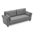 Grey Velvet Loveseat Sofa with Two Pillows C236512