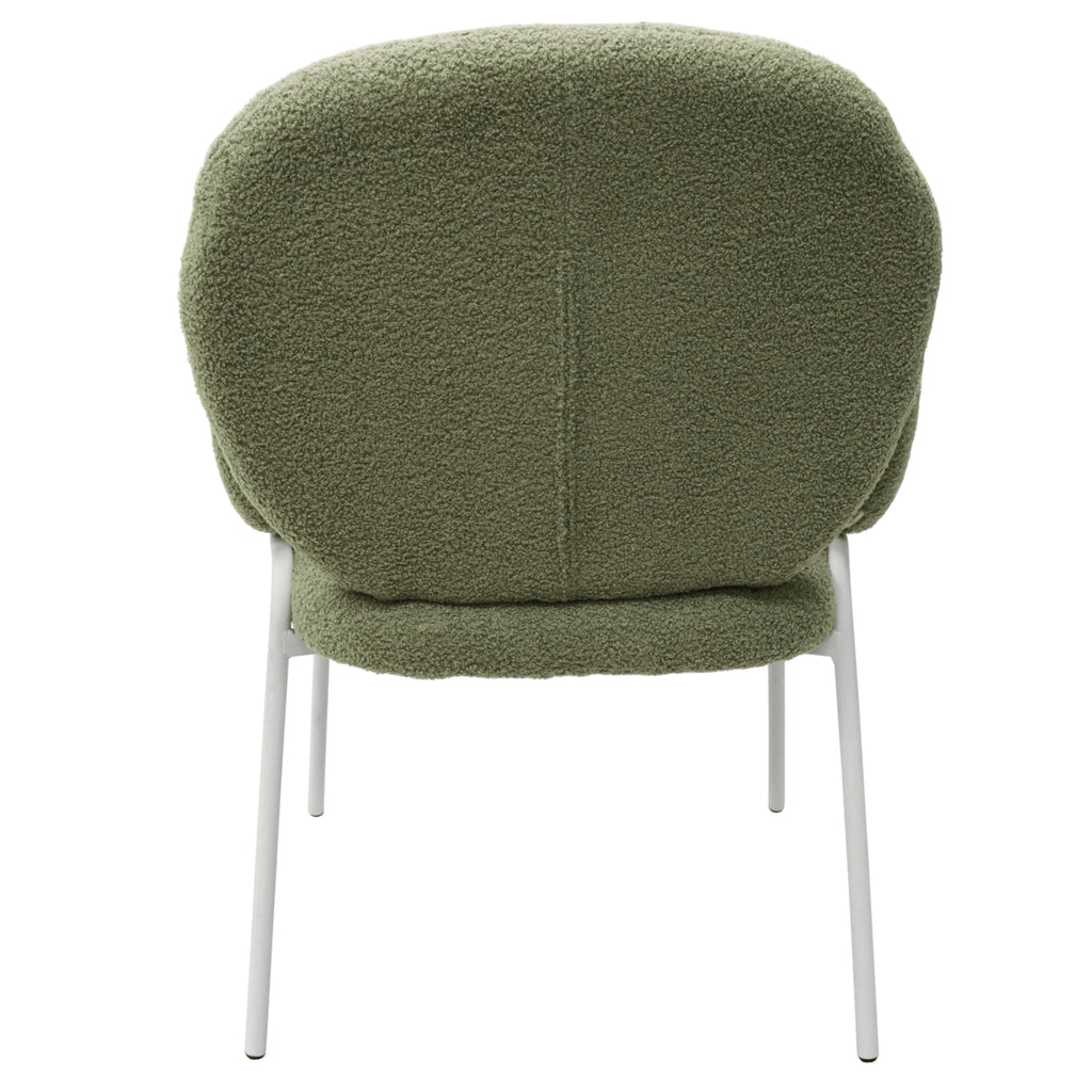 Green Boucle Dining Chair with Arms R5636
