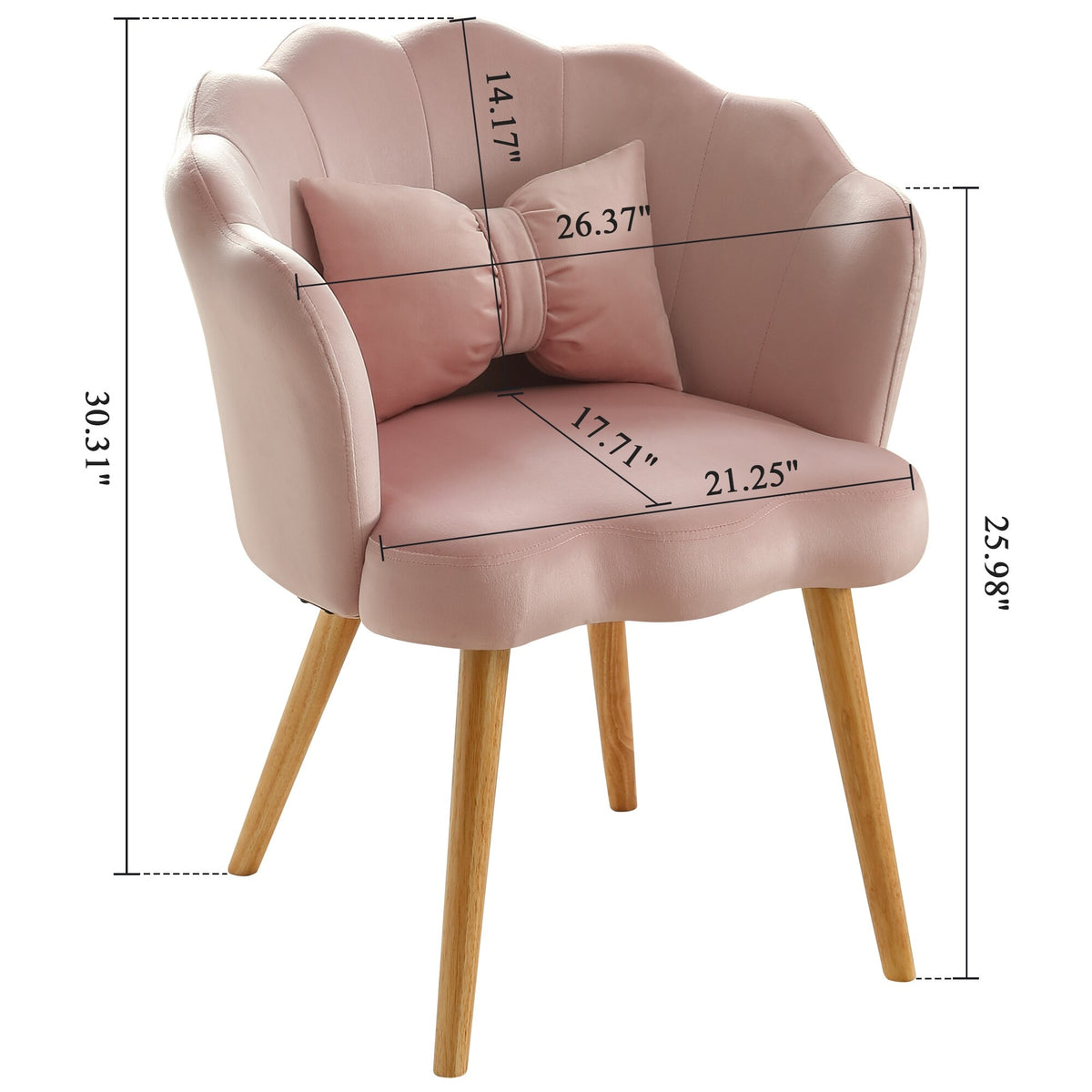 Velvet Accent Arm Chair with Waist Pillow J217443