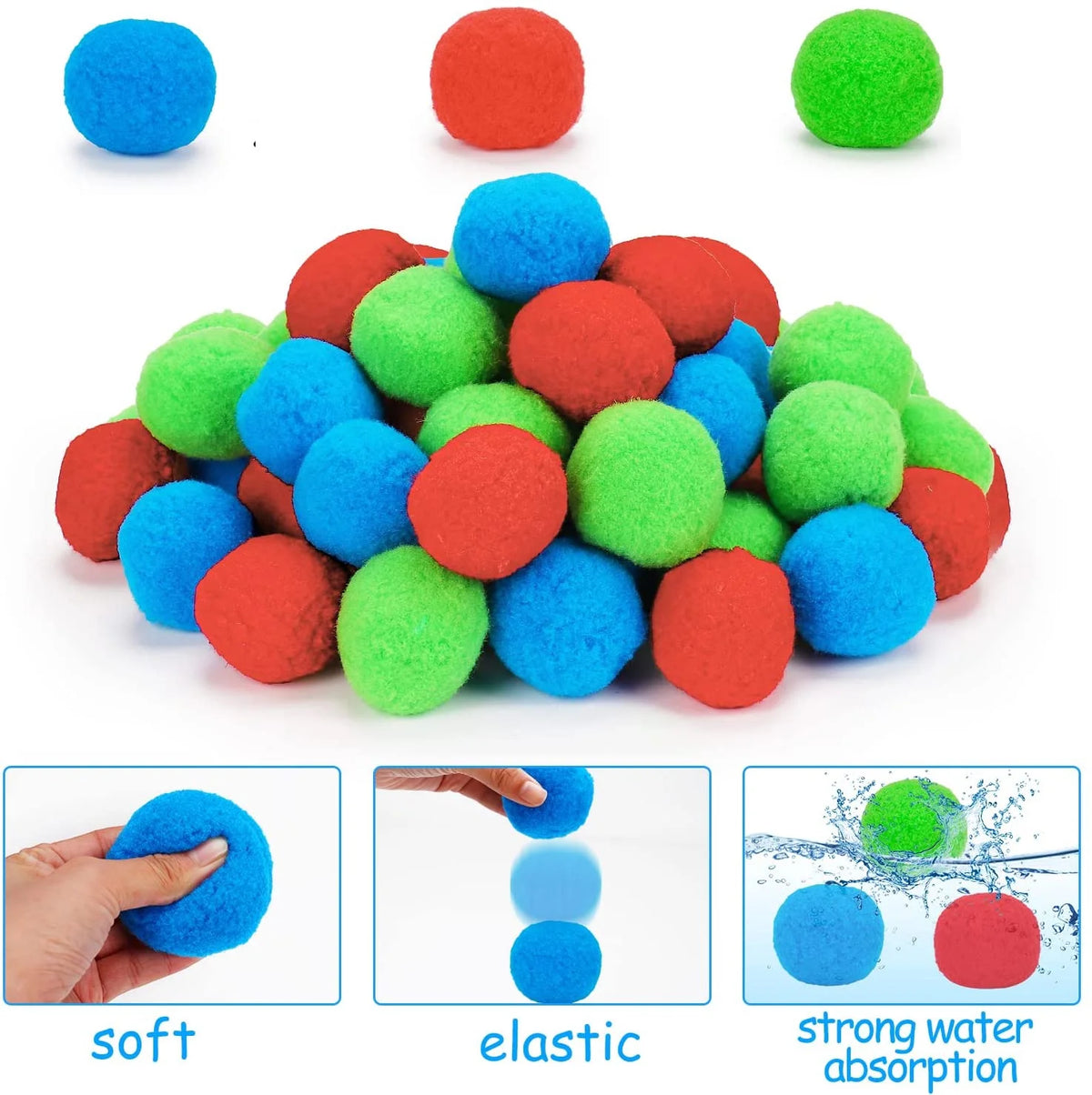 200 Reusable Fabric Water Balloons for Outdoor Games Q96296