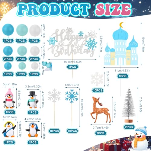35 Piece Christmas Cake Topper Set W1436