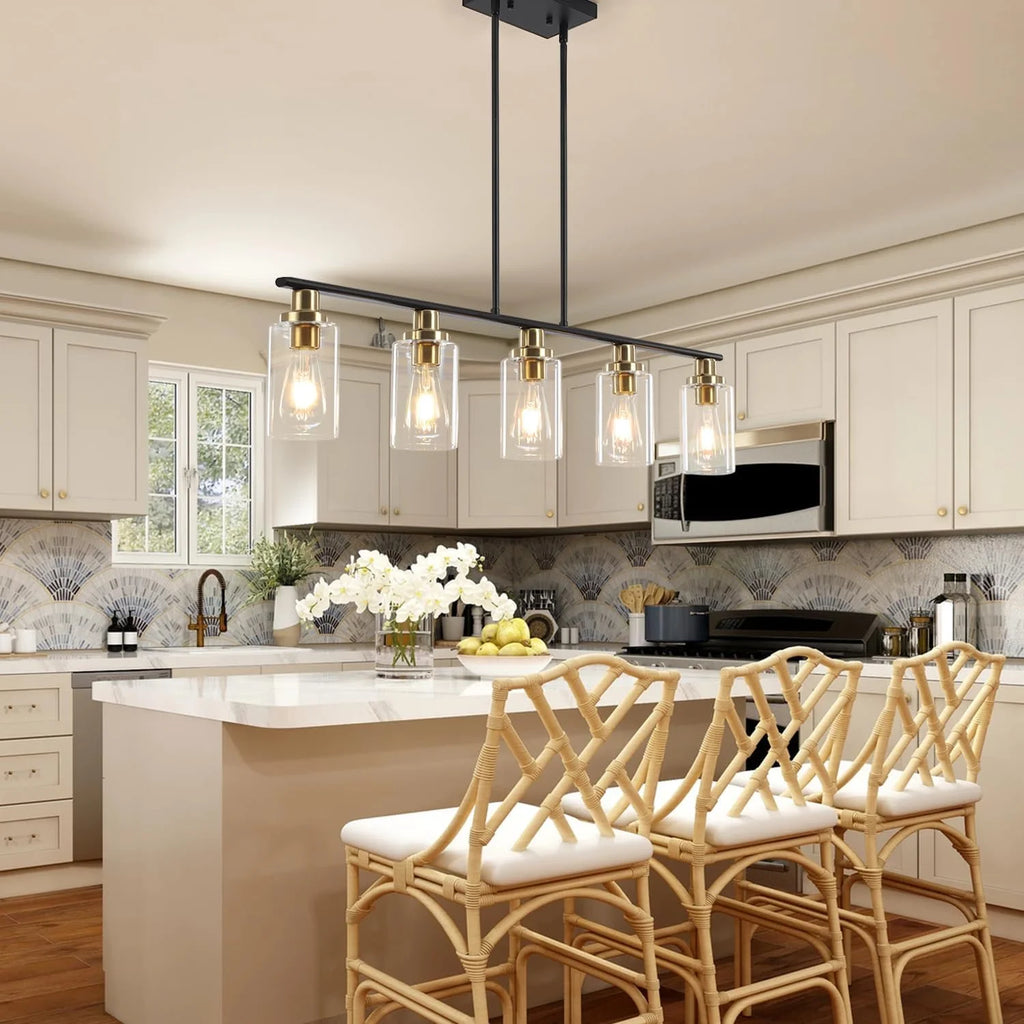 5 Lights Clear Glass Shade Island Light S99493