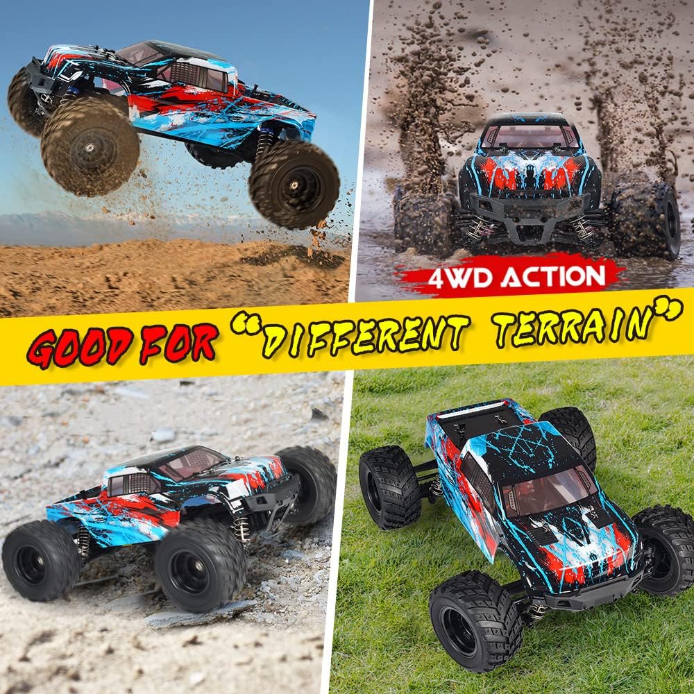 1/12 Scale Remote Control Car 2 Batteries 40+ km/h Off Road 4x4 Monster Truck O91253