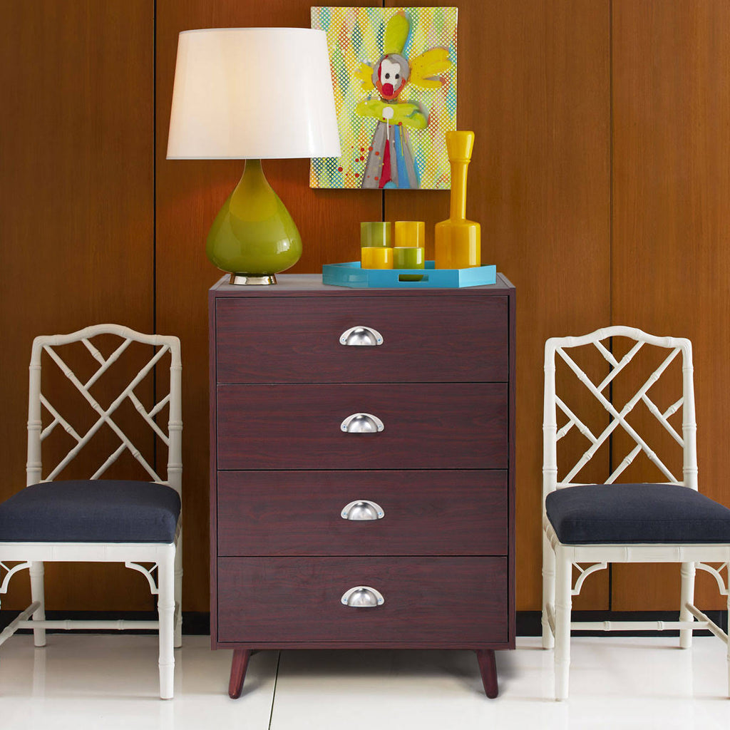 Brown 4 Drawer Nightstand Cabinet H31731