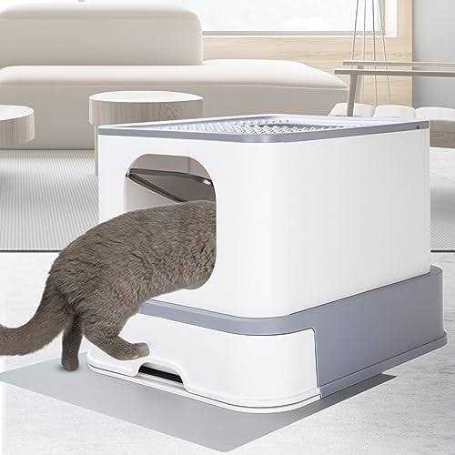 Large Top Entry Anti-Splashing Cat Litter Box with Lid G512459