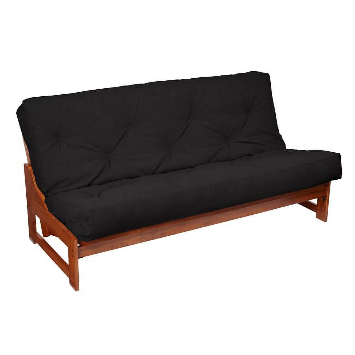 Queen Size 6-inch Black Suede Futon Mattress D143530
