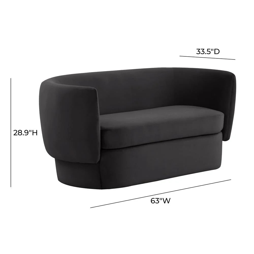 Black Velvet Loveseat J7653