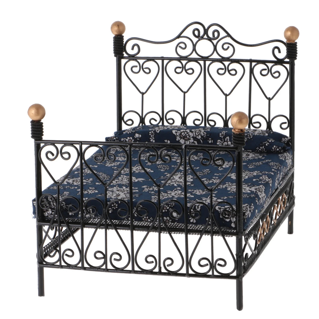 Metal Mini Double Bed Dollhouse Bed B88244