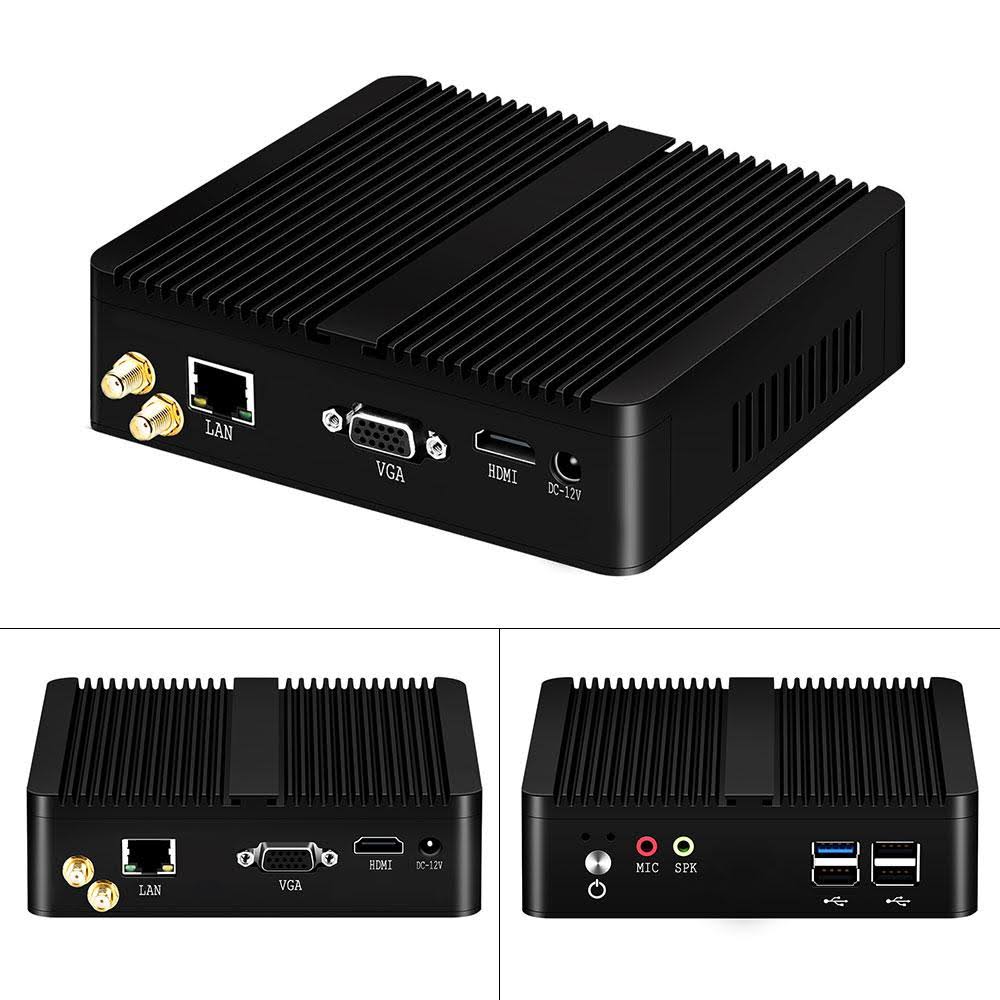Fanless Mini PC with Aluminium Heatsink Z3507