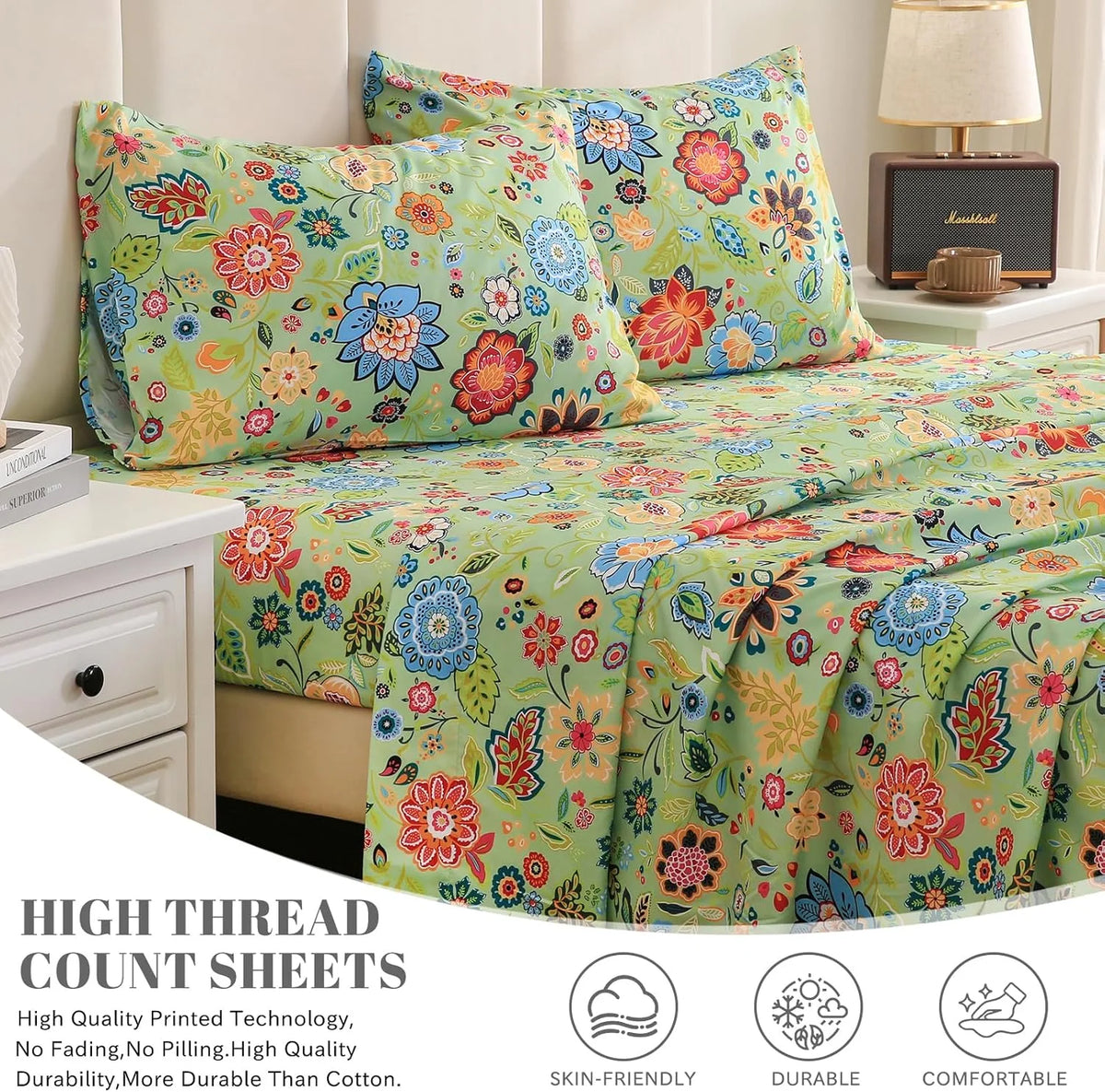California King 4 Piece Microfiber Sheet Set with Deep Pocket R27591