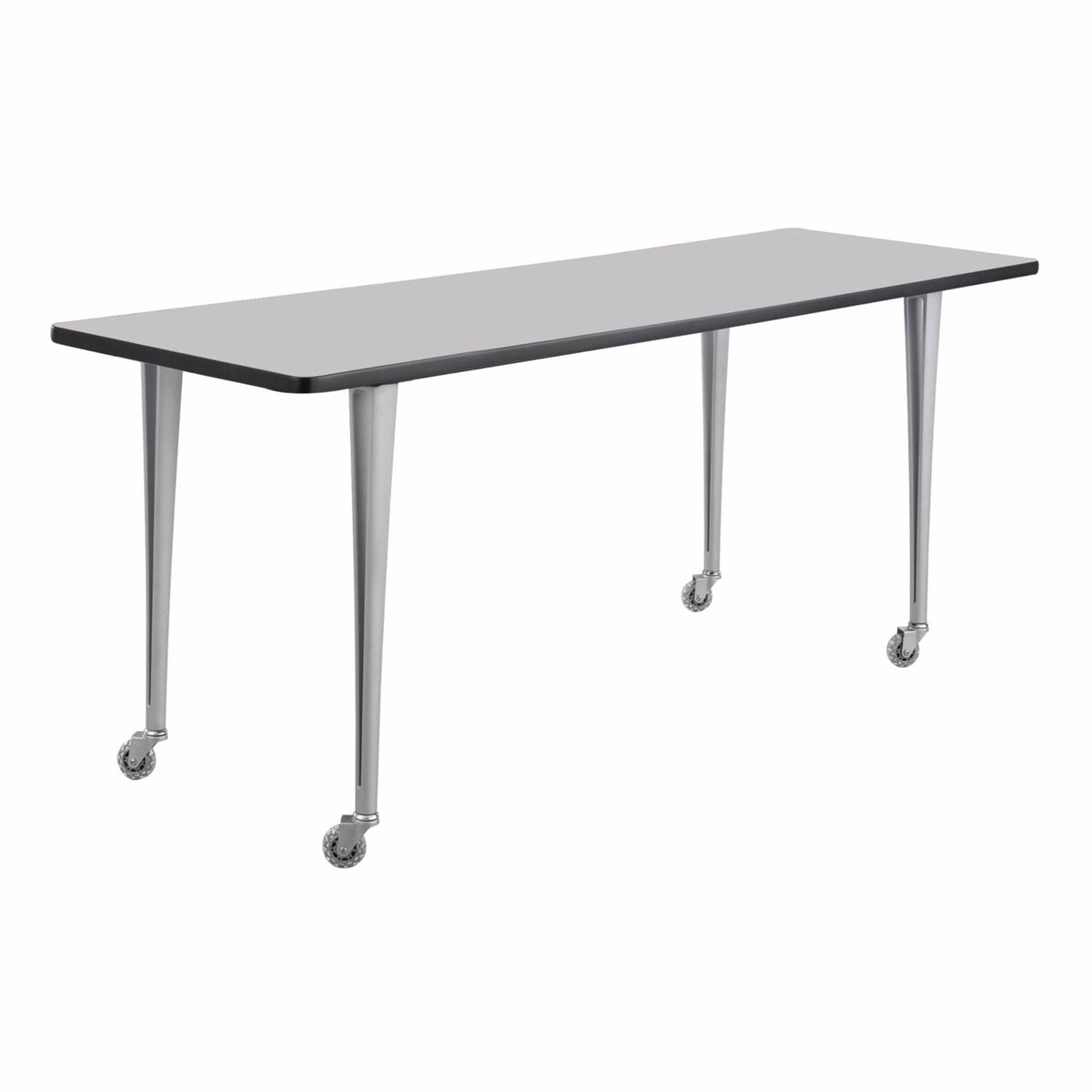 Gray/Black Post Leg Desk with Casters E217991