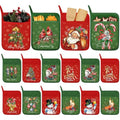 12 Pcs Christmas Pot Holders with Pocket Red and Green Heat Resistant Oven Mitts K8371