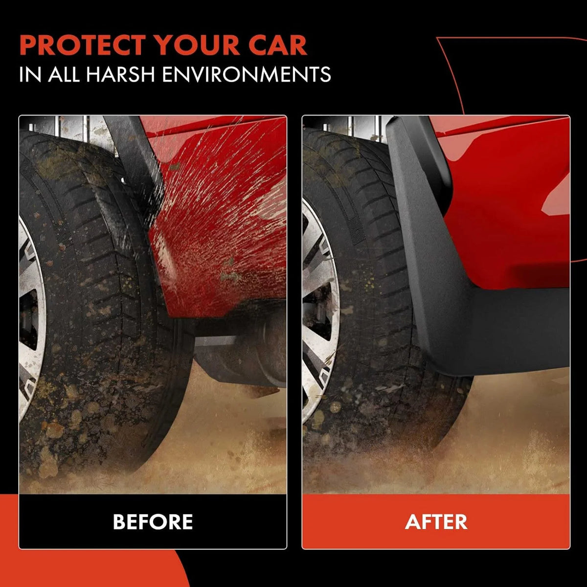 Set of 4 Mud Flaps with Hardware Kits M4295