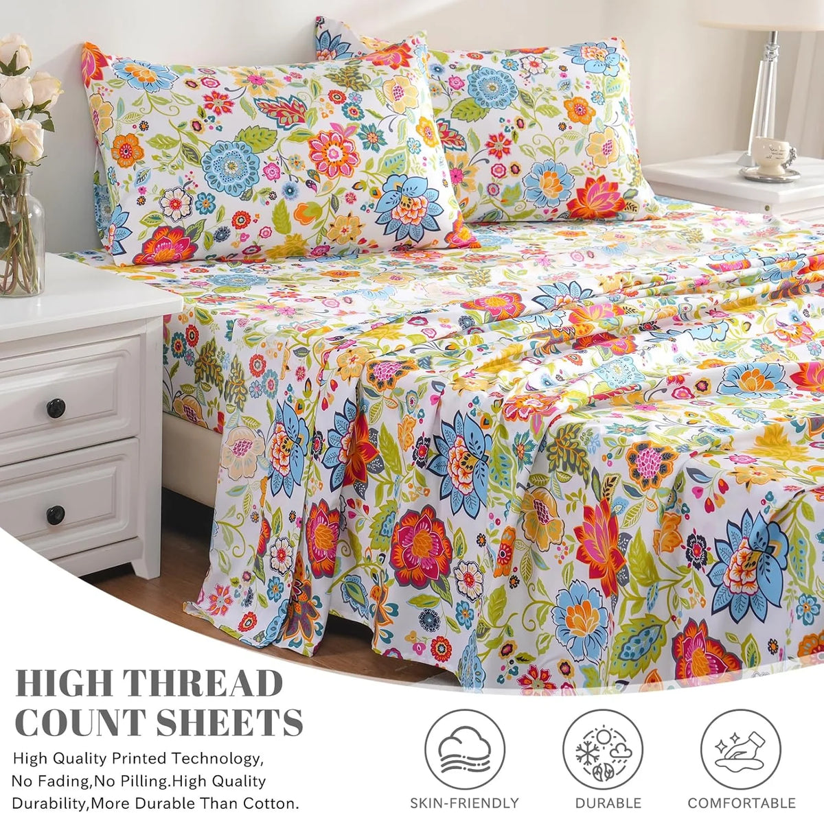 California King 4 Piece Microfiber Sheet Set with Deep Pocket R27591