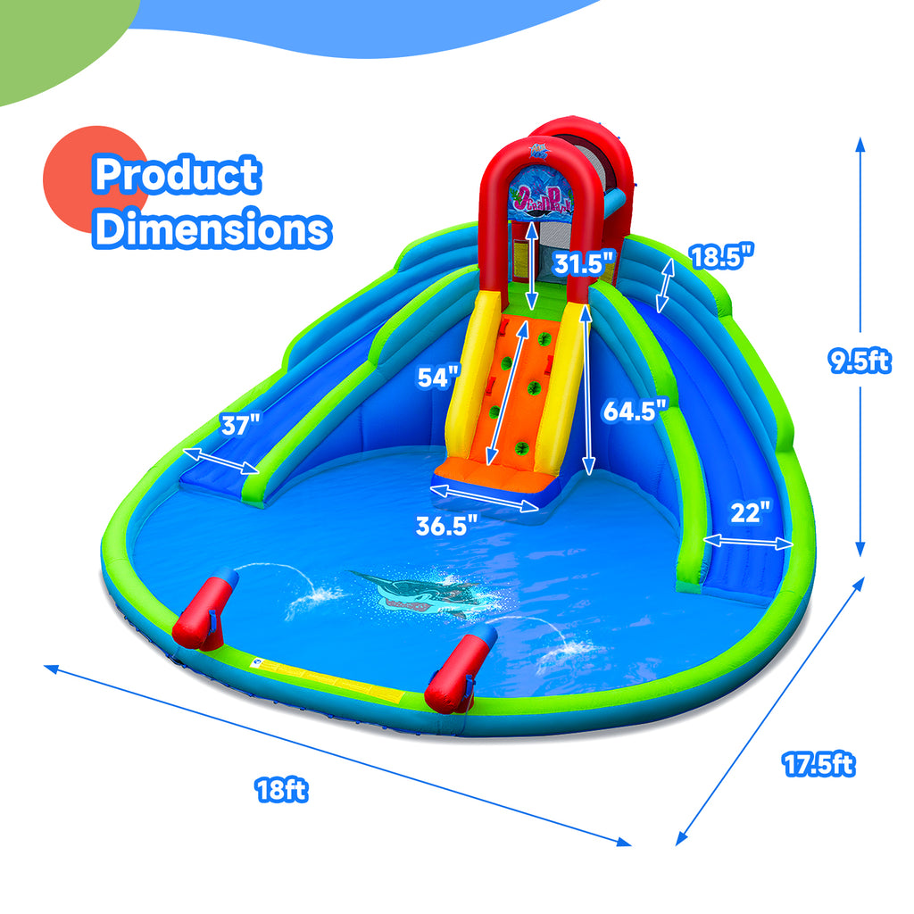 Inflatable Waterslide Bounce House with Handrail S995961