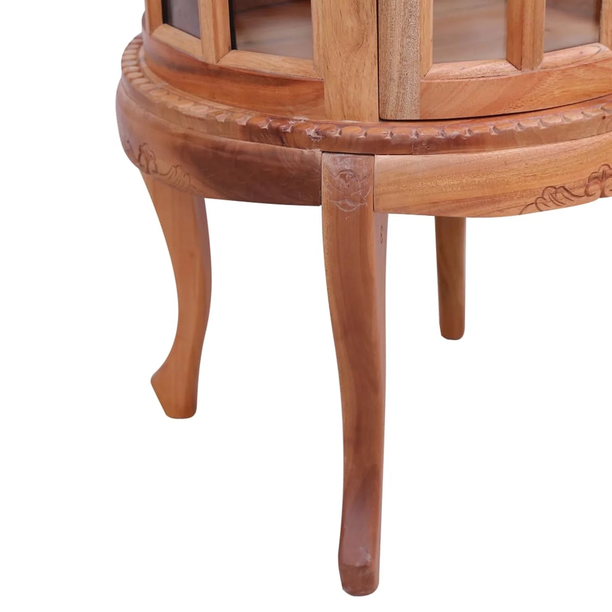 Mahogany Wood Storage Cabinet with 2 Glass Doors X883945