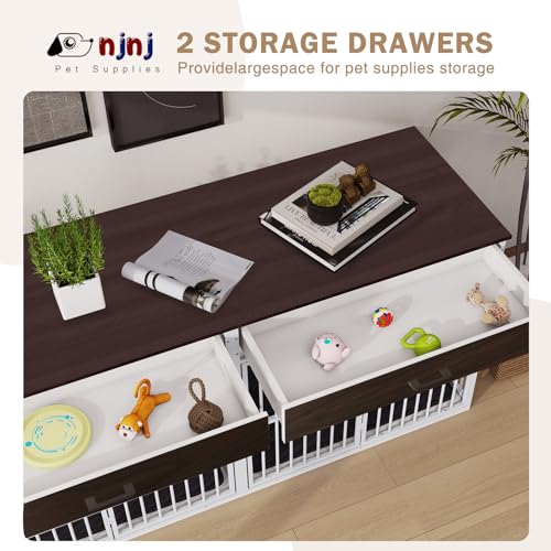 Brown Wooden Dog Crate Furniture W227