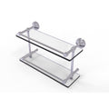 Double Glass Shelf with Gallery Rail - Satin Chrome - 16 inch I3072