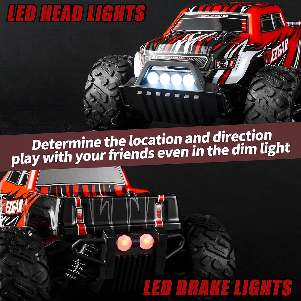 RC Cars 1:14 Scale Remote Control Car, 4WD Top Speed 25 Km/h Electric Toy Off Road RC Car Truck Crawler with Two Rechargeable Batteries F43500