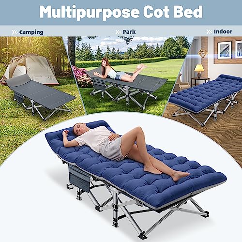 Folding Camping Cot with Pad and Carry Bag J1071