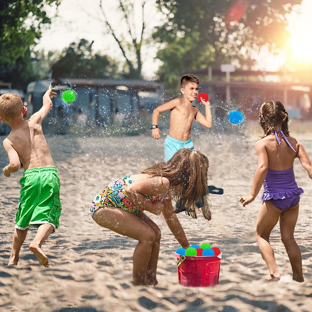 200 Reusable Fabric Water Balloons for Outdoor Games Q96296