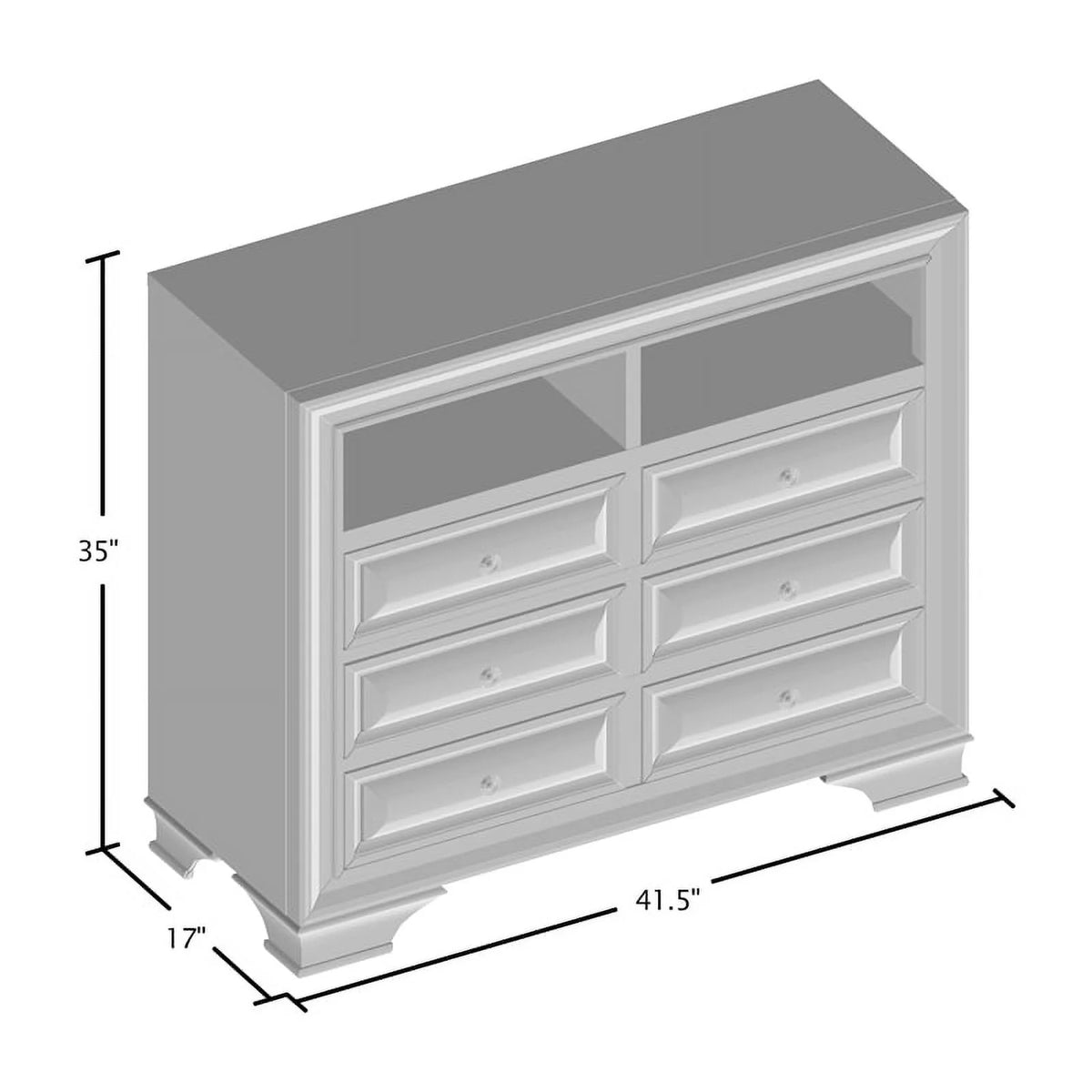 6 Drawer Wood TV Stand K35702