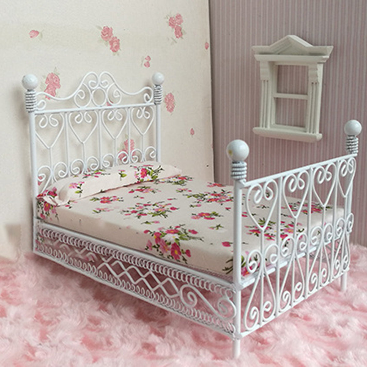 Metal Mini Double Bed Dollhouse Bed B88244